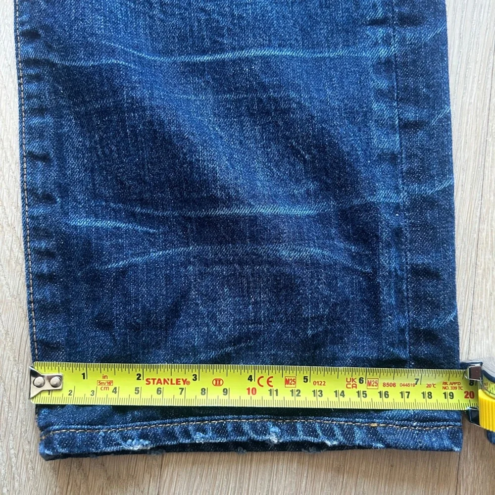 PRPS Barracuda Straight Leg Jeans 30 Japanese Denim Leather Patchwork Upcycled